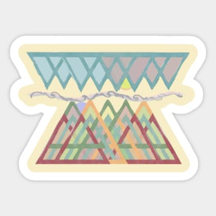 Abstract Mountain Sunset T-Shirt Sticker